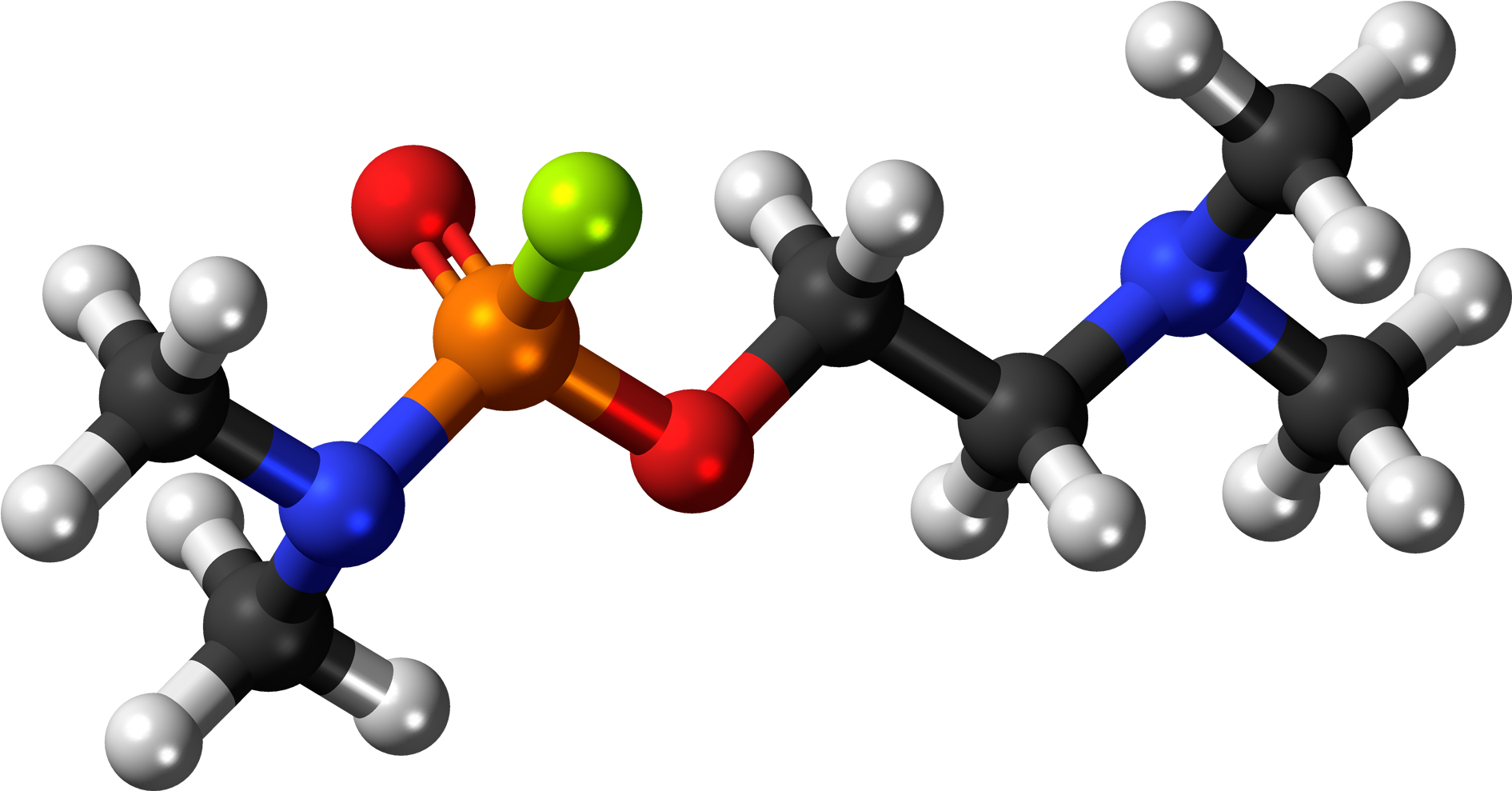 Gv Nerve Agent 3d Balls - Molecule Clipart (2000x1098), Png Download