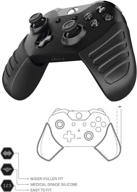 Fuller Feel Control - Volume Gioteck Xbox One Lpx Wired Clipart (469x657), Png Download