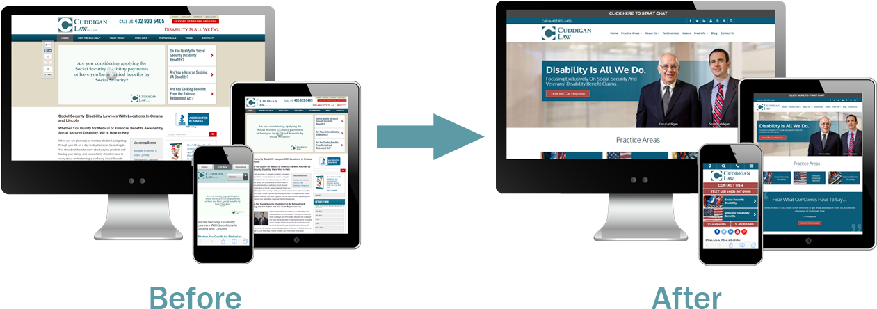 The Cuddigan Law Firm Website Before And After It Was - Bbb Clipart (1260x464), Png Download