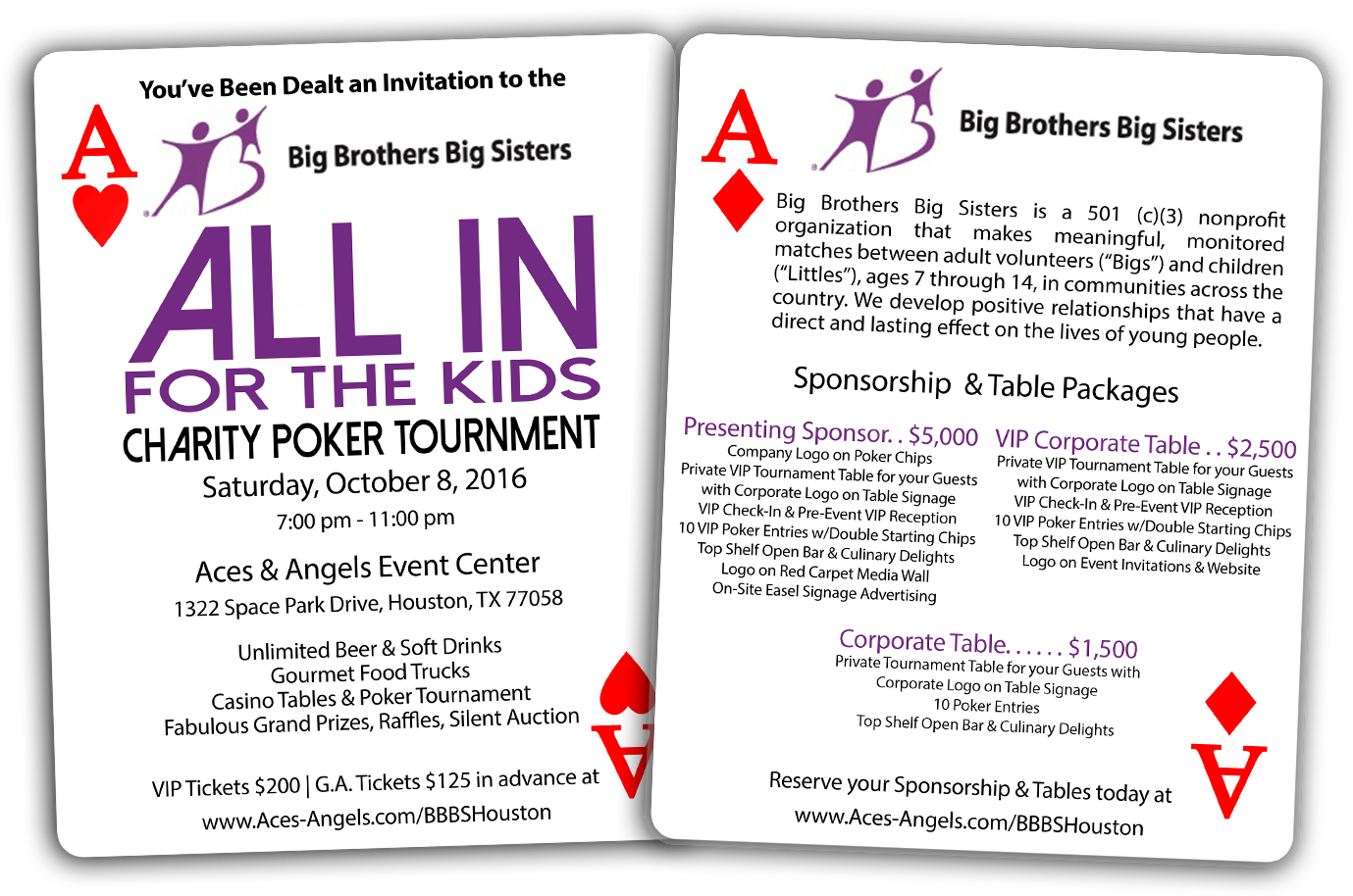 Big Brothers Big Sisters Of Greater Houston Casino - Printable Deck Of Cards Clipart (1489x915), Png Download