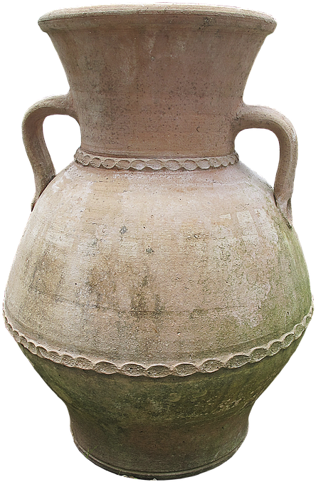 Floor Vase Amphora Terracotta Ceramic Vessel - Amphore Png Clipart (501x720), Png Download