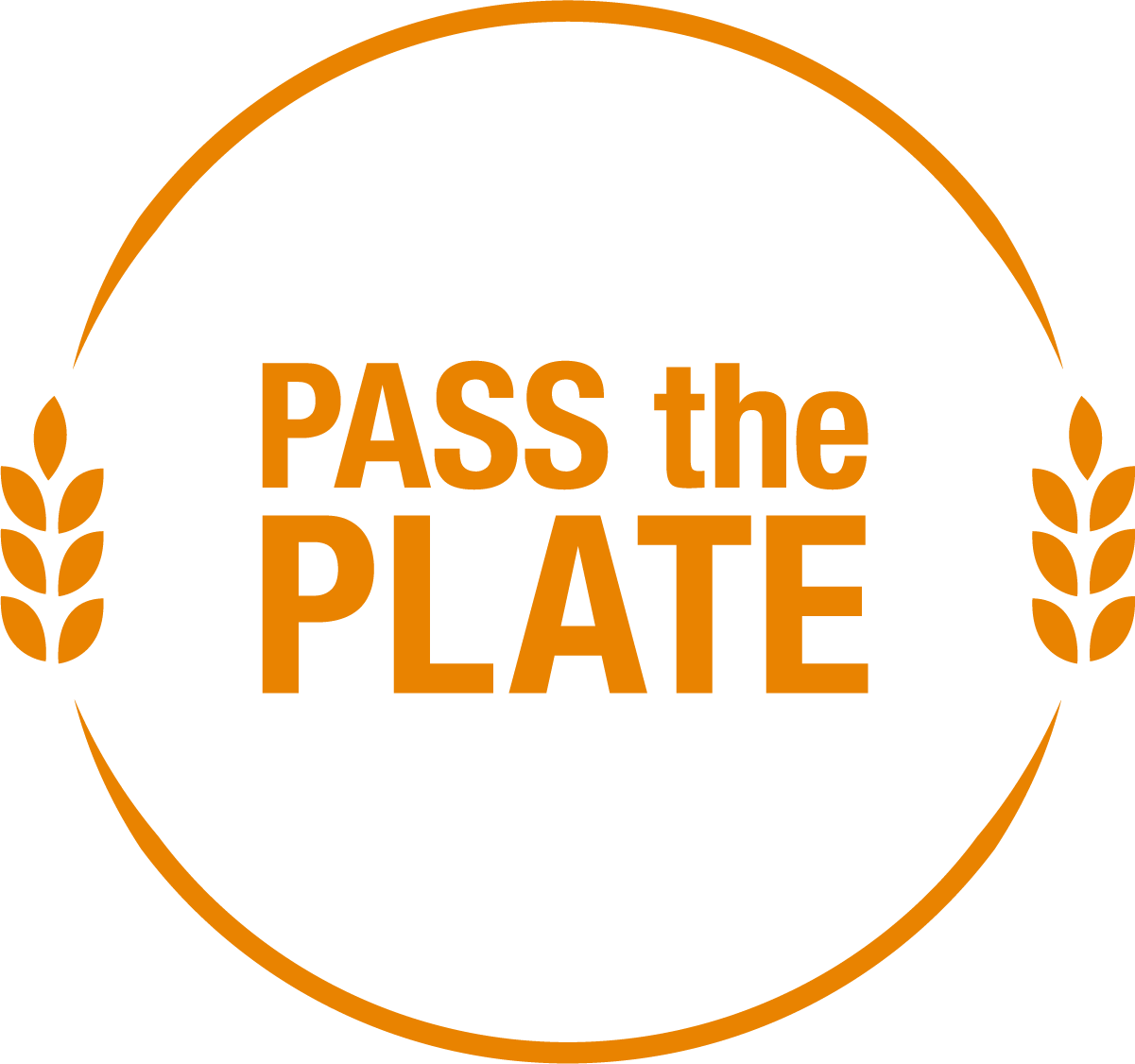 Pass The Plate Logo Orange And White - Circle Clipart (1201x1126), Png Download