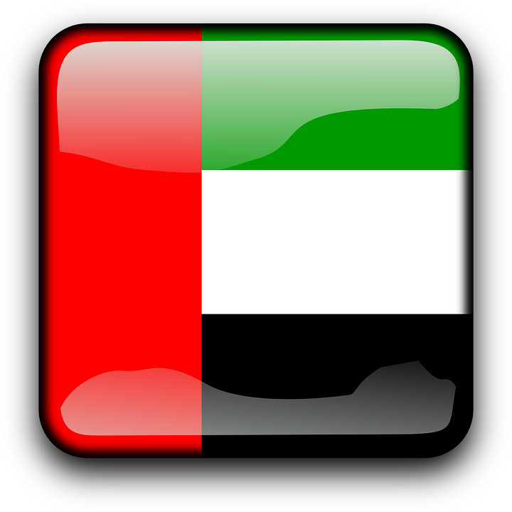 United Arab Emirates Flag Country Square Button - Flag Of The United Arab Emirates Clipart (720x720), Png Download