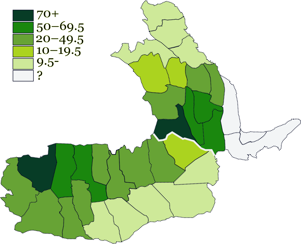 Moșneni And Răzeși Households As Percentage Of County - Map Clipart (1275x1024), Png Download