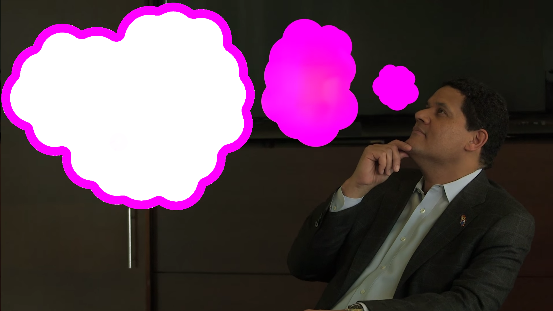 Shitpostbot - Reggie Fils Aime Thinking Clipart (1920x1080), Png Download