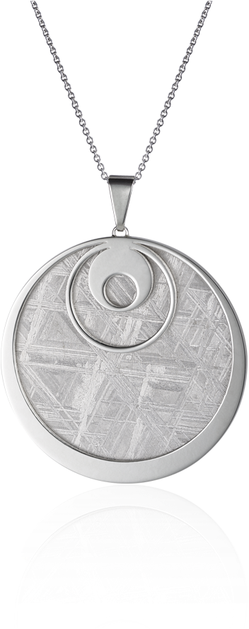 Meteorite Crop Circle Droplet Pendant In Silver - Locket Clipart (1000x1000), Png Download