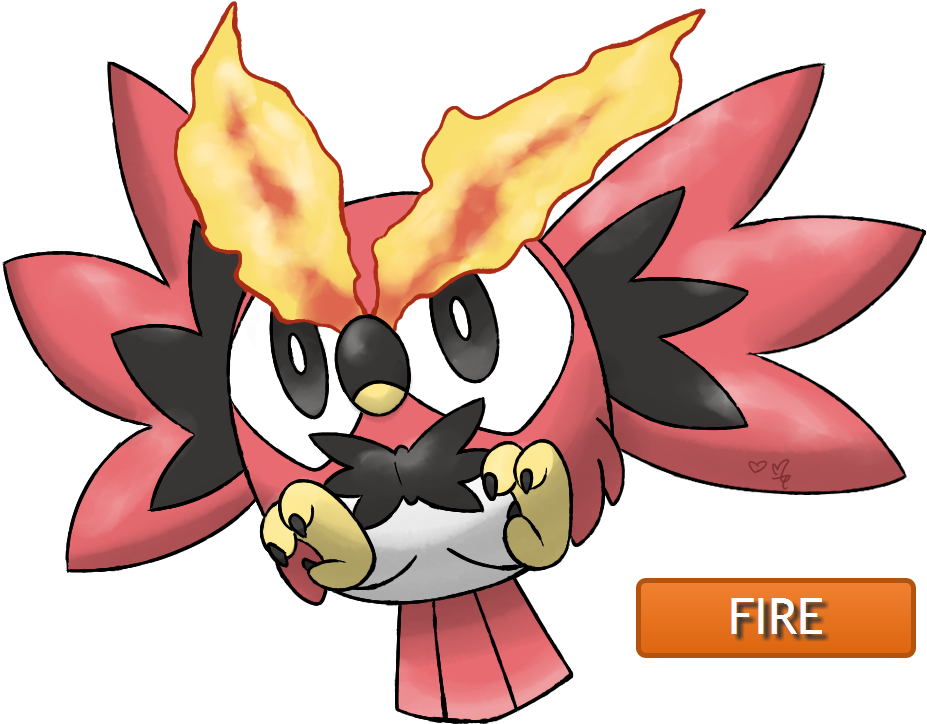 5 Aug - Fire Type Rowlet Clipart (941x735), Png Download
