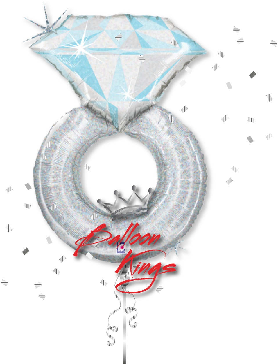 Silver Wedding Ring - Balon U Obliku Prstena Clipart (1280x1280), Png Download