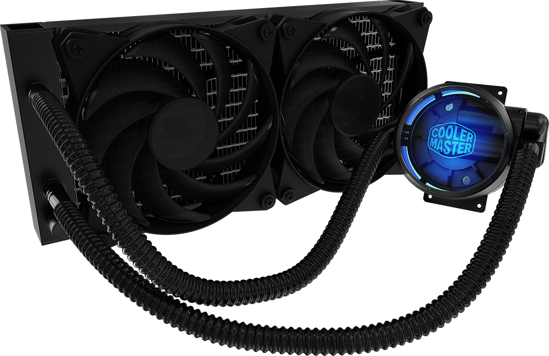 Cooler Master Masterliquid Pro 240mm All In One Liquid - Cooler Master Liquid Pro 240 Clipart (1078x700), Png Download