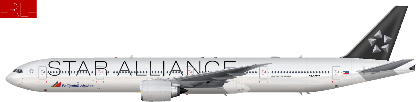 Pal B77w Star Alliance - Thai A 330 Star Alliance Clipart (1376x340), Png Download