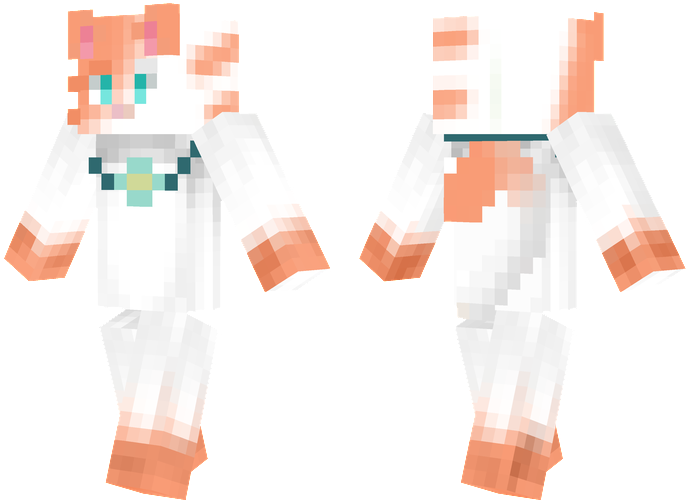 Peach Cat - De Skins De Minecraft Clipart (716x514), Png Download