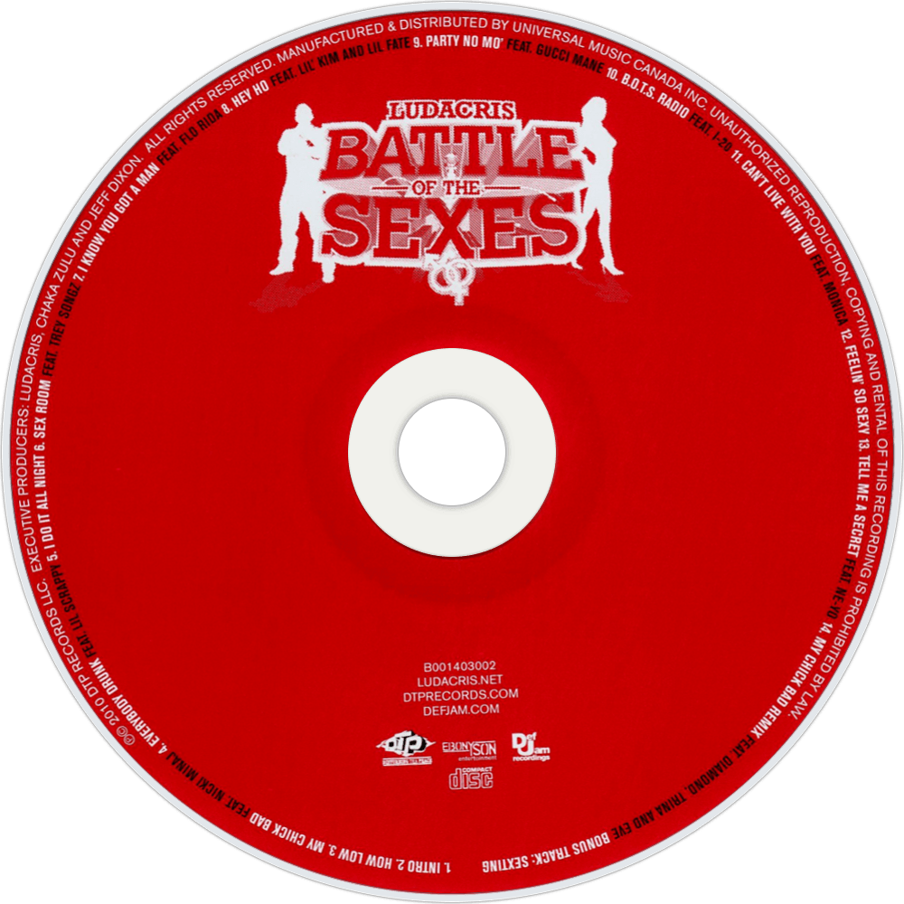Ludacris Battle Of The Sexes Cd Disc Image - Cd Clipart (1000x1000), Png Download