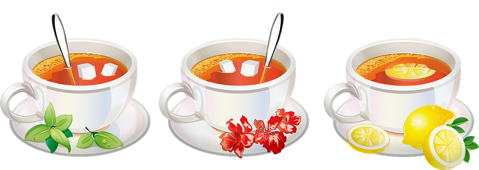 Tea Lemon Mint Black Tea Herbal Tea Sugar Drink - Cup Clipart (960x341), Png Download