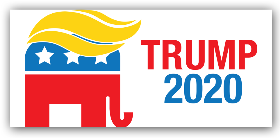 Trump 2020 Apparel - Trump 2020 Bumper Sticker Clipart (963x475), Png Download