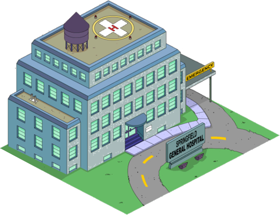 Springfield General Hospital Tapped Out - Hospital De Los Simpson Clipart (958x738), Png Download