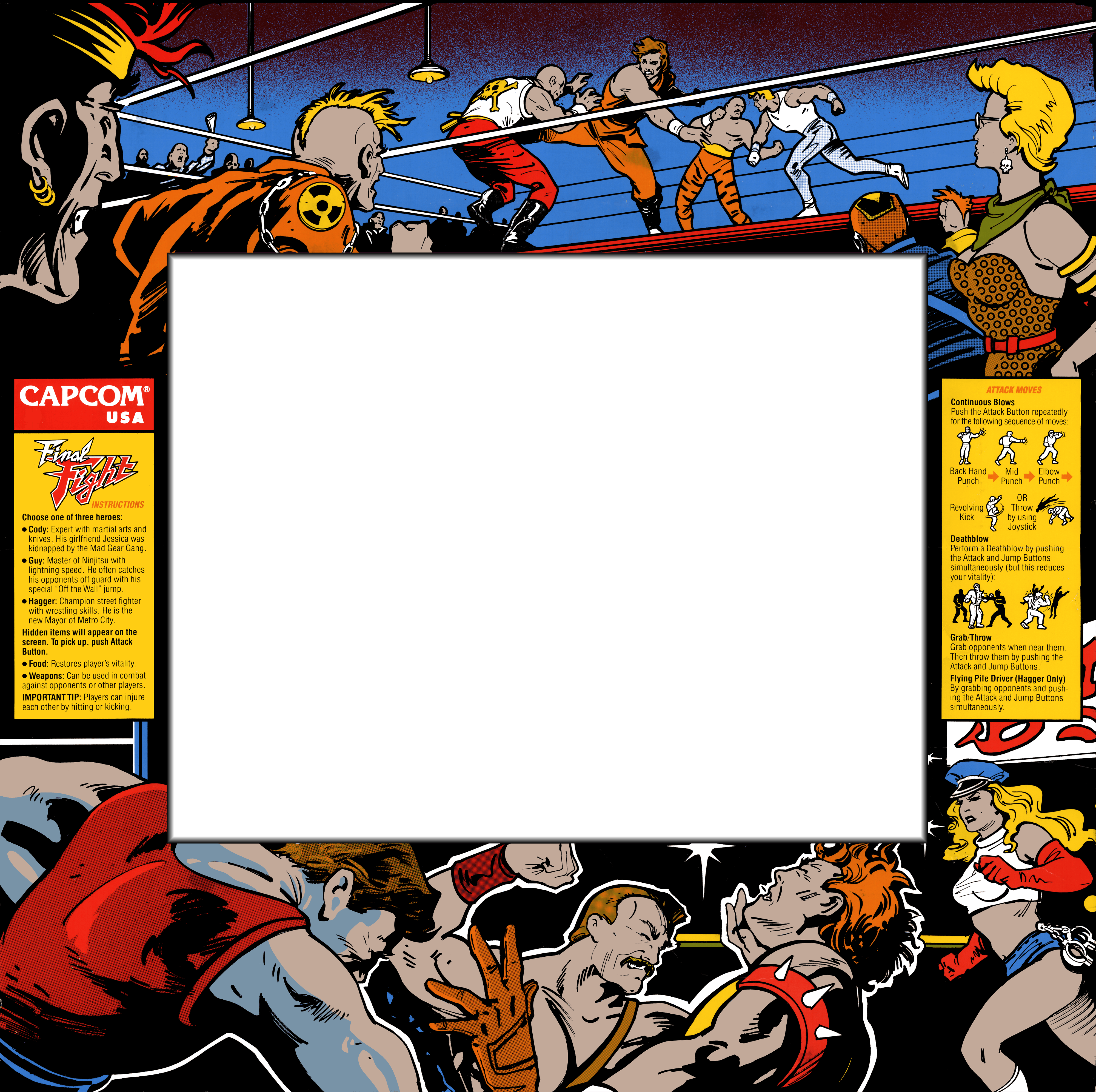 Alt Text - Final Fight Arcade Bezel Clipart (4000x3985), Png Download
