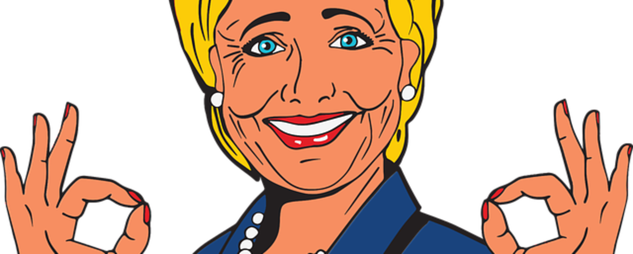 This Old Bitch Knows Where All The Bodies Are Burried - Hillary Clinton Cartoon Like Clipart (1245x500), Png Download