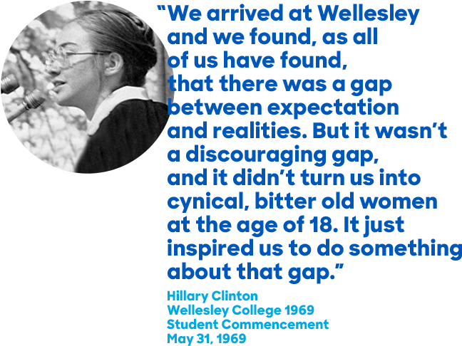 Hillary Clinton Graduated W Biopage Wellesley - Id Card Sample Clipart (740x530), Png Download