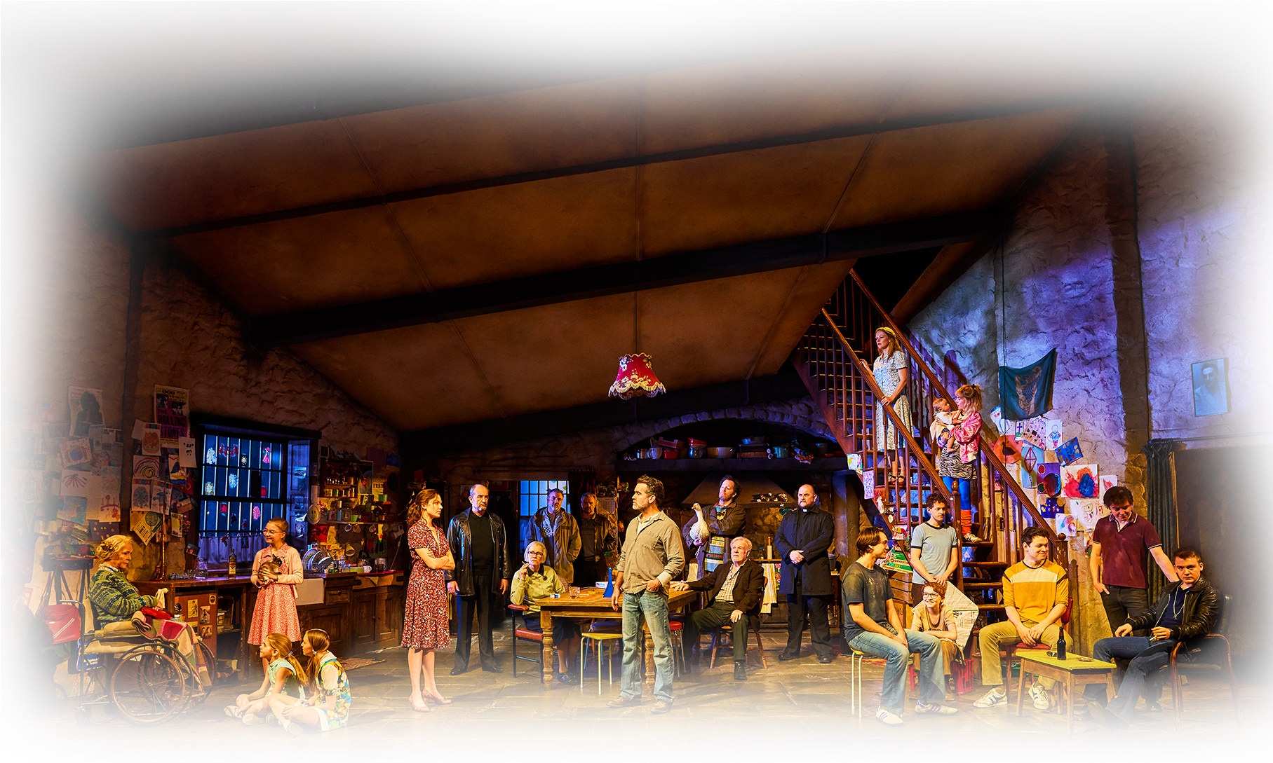 Cast - Ferryman Broadway Set Clipart (2000x1088), Png Download