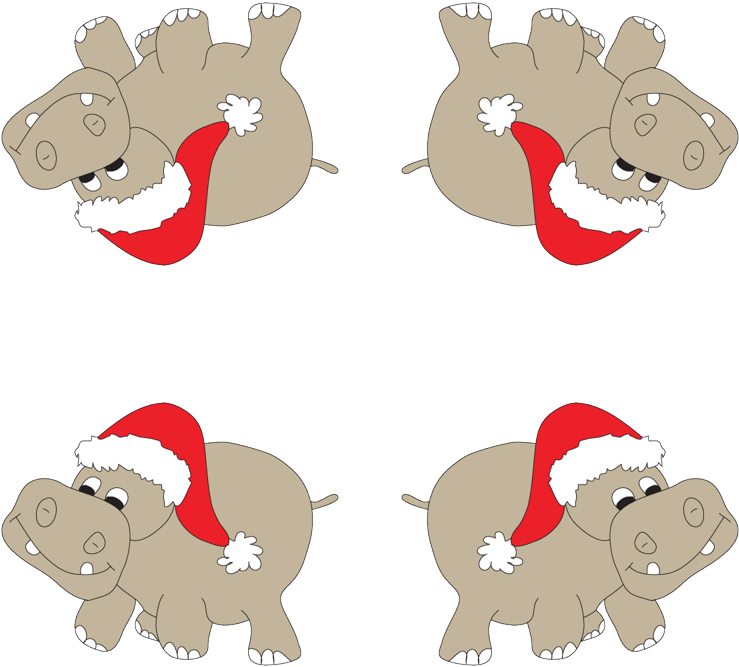 Christmas Hippo Clip Art - Png Download (800x800), Png Download