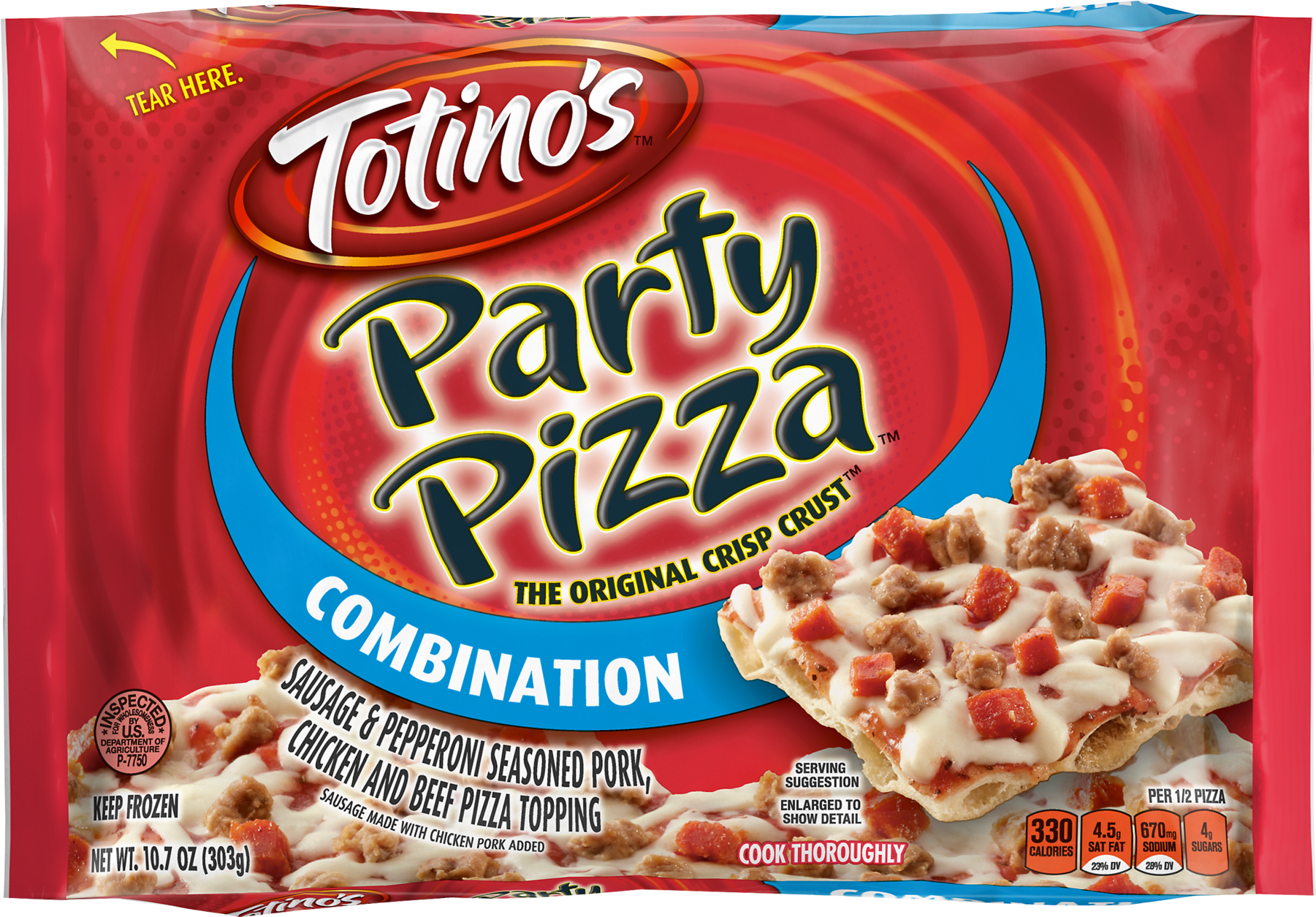Totino's Combination Party Pizza, - Totino's Party Pizza Combination Nutrition Clipart (1800x1800), Png Download