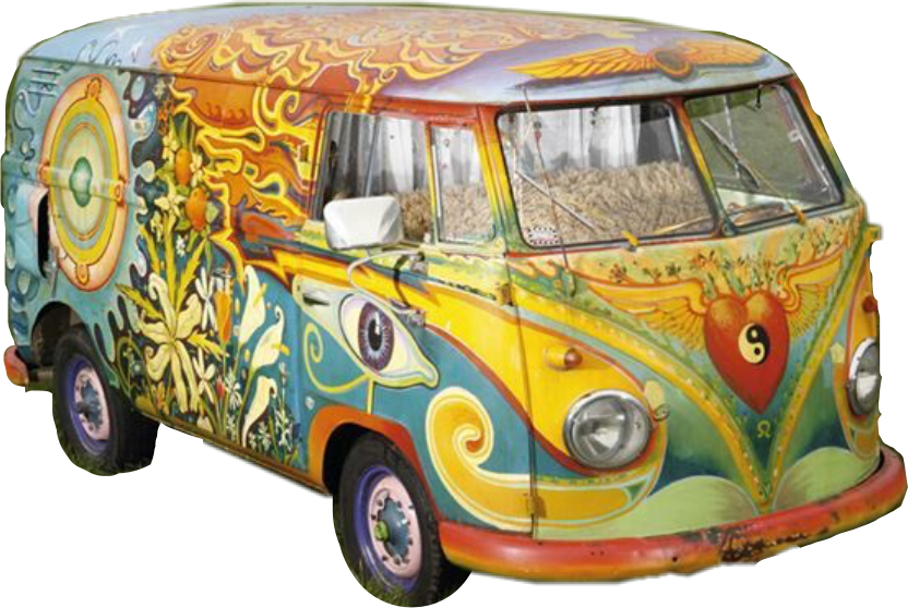 #hippie #love #van #volkswagen #volkswagenbus #seventies Clipart (832x558), Png Download