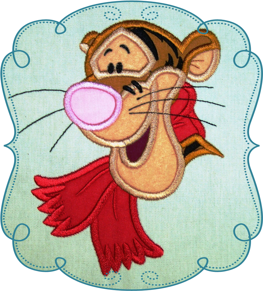 Tigger Scarf - Machine Embroidery Clipart (1000x1000), Png Download