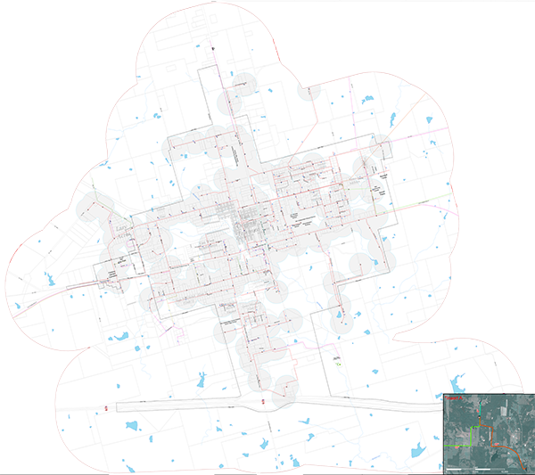 Map Of City Water Lines - Illustration Clipart (600x533), Png Download
