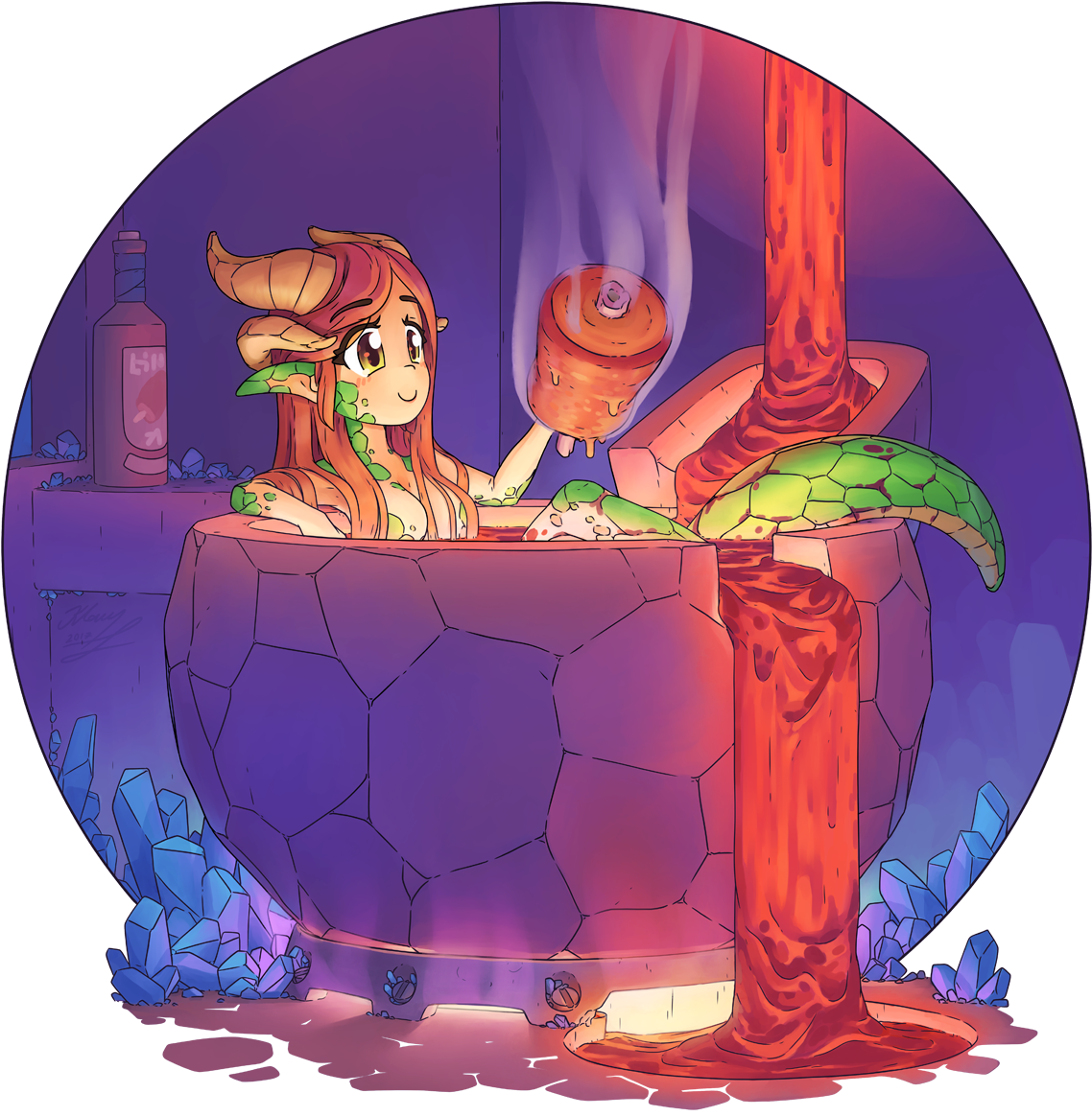 Delicious Warm Magma Bath │2017 - Cartoon Clipart (1177x1200), Png Download