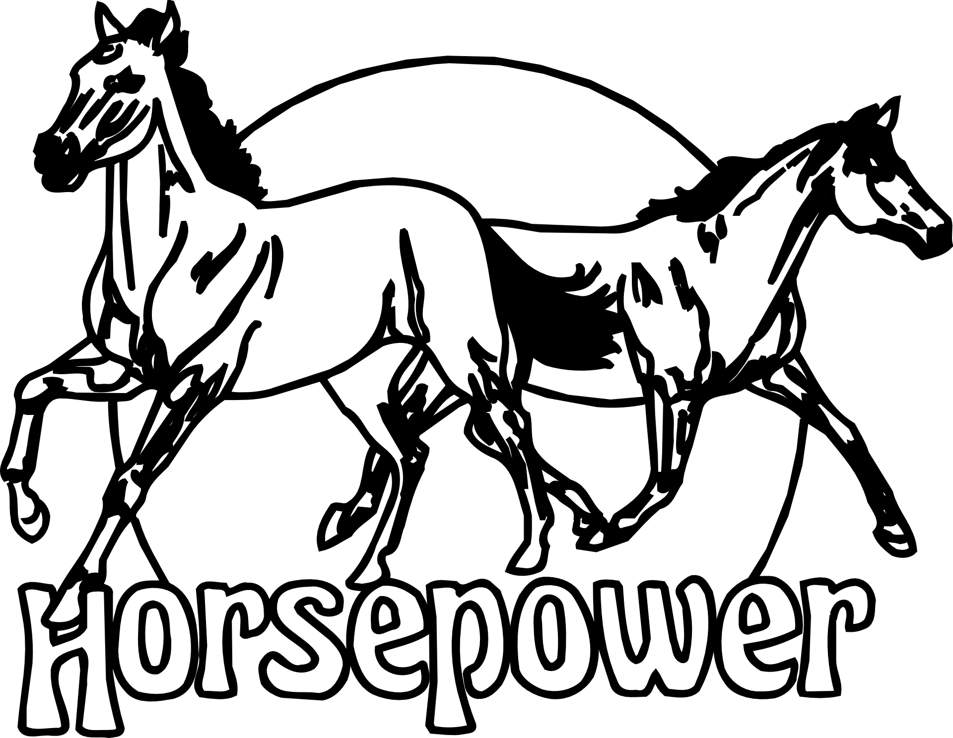 Caballos Para Colorear - Horsepower Clipart - Png Download (1920x1487), Png Download