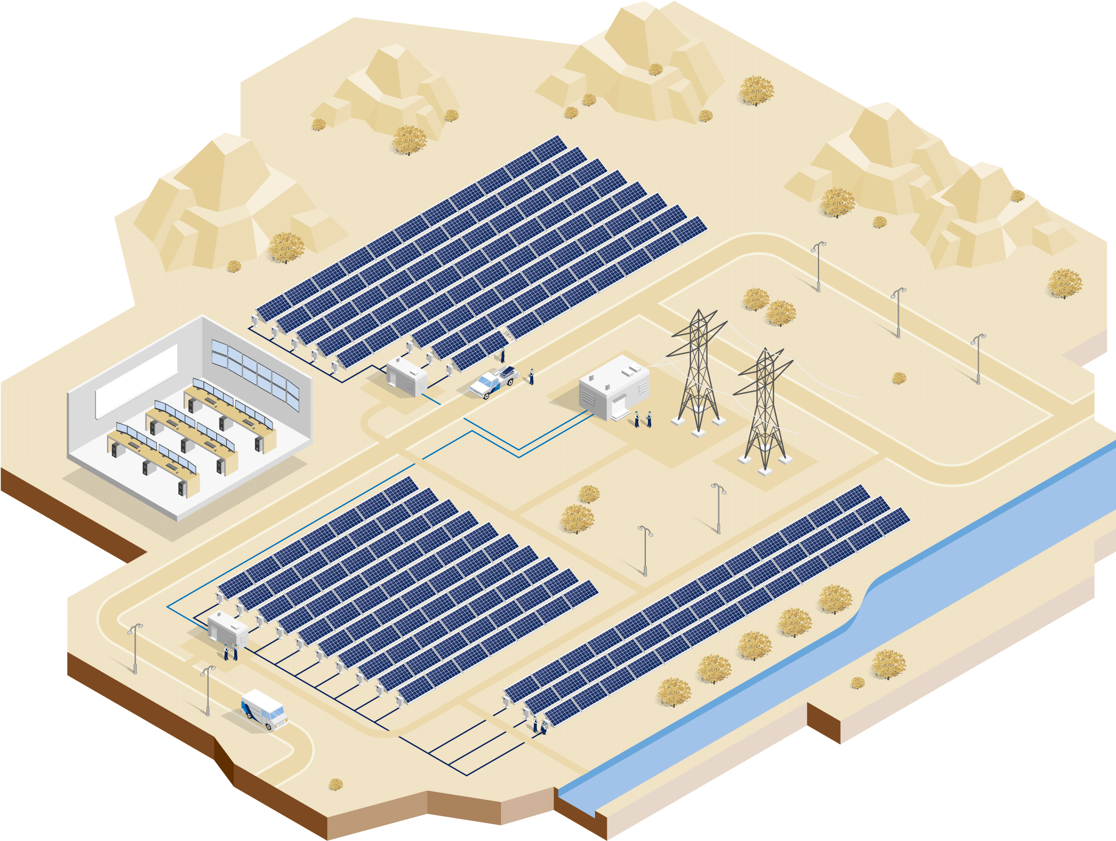 Expertise In Flexibly Adjusting Their Control System - Solar Power Plant Control Clipart (2240x1680), Png Download