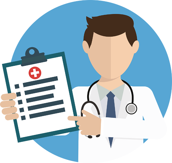 Los Trabajadores De Seguridad Privada Están Obligados - Health Check Up Cartoon Clipart (600x570), Png Download