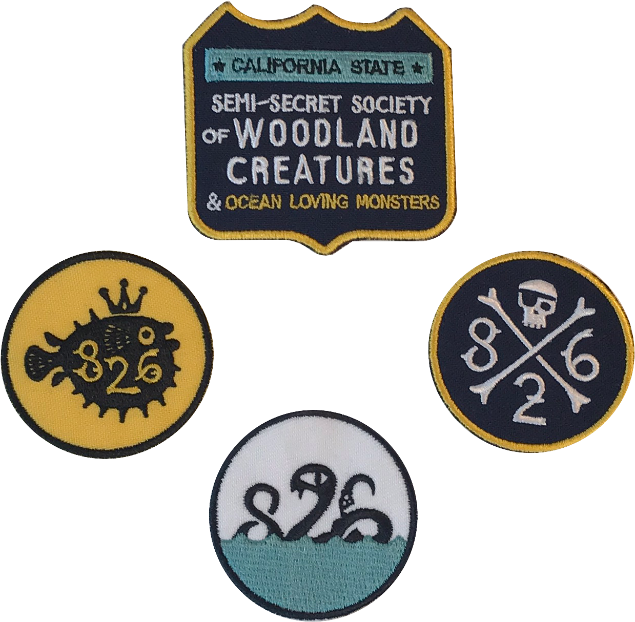 Four Iron On Patches, 826 Logo And Semi-secret Society - Label Clipart (1277x1277), Png Download