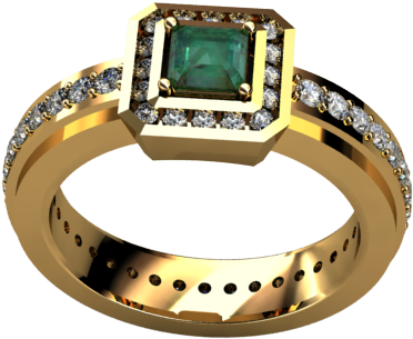 Anillo Diamantes Y Esmeralda - Engagement Ring Clipart (640x480), Png Download