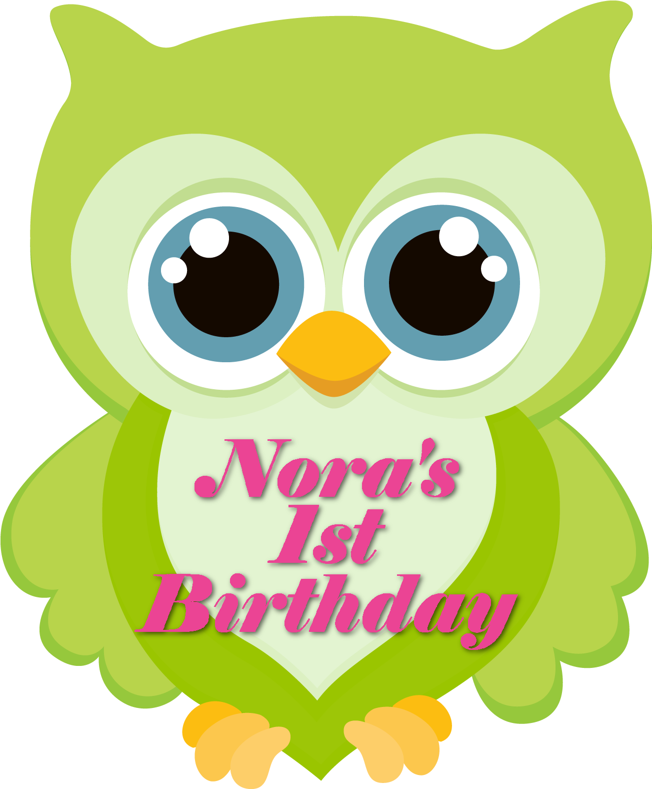 Nora2 Small - Owl Birthday Chart Free Clipart (1344x1627), Png Download