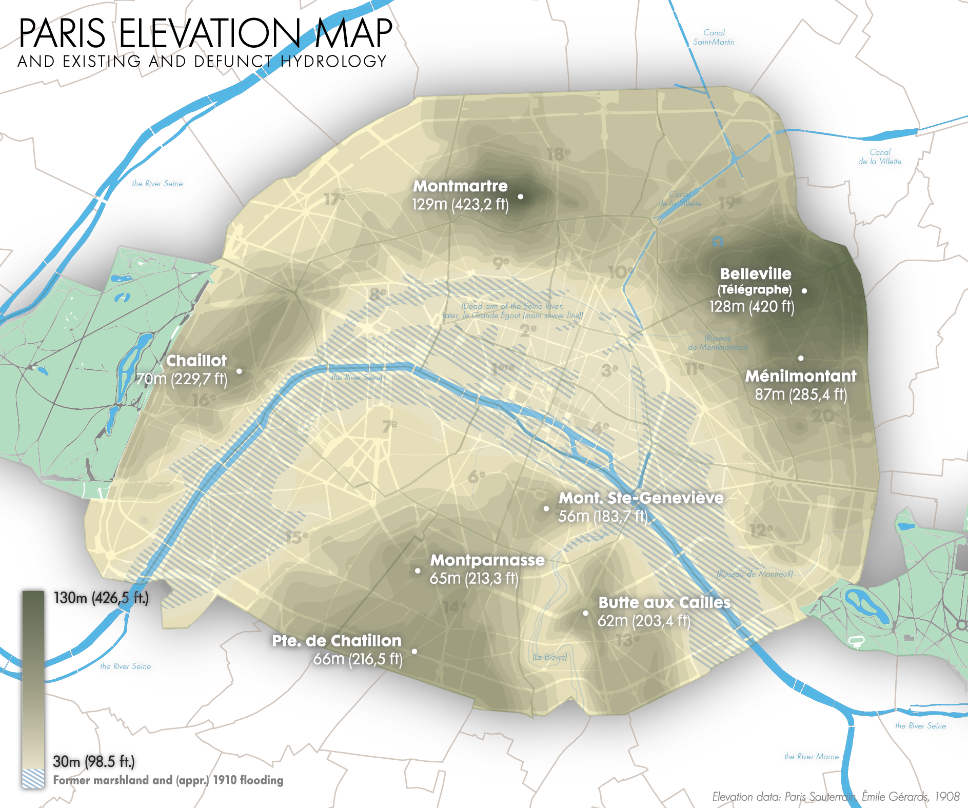 1910 Great Flood Of Paris - Paris Flood Map 2018 Clipart (1887x1575), Png Download