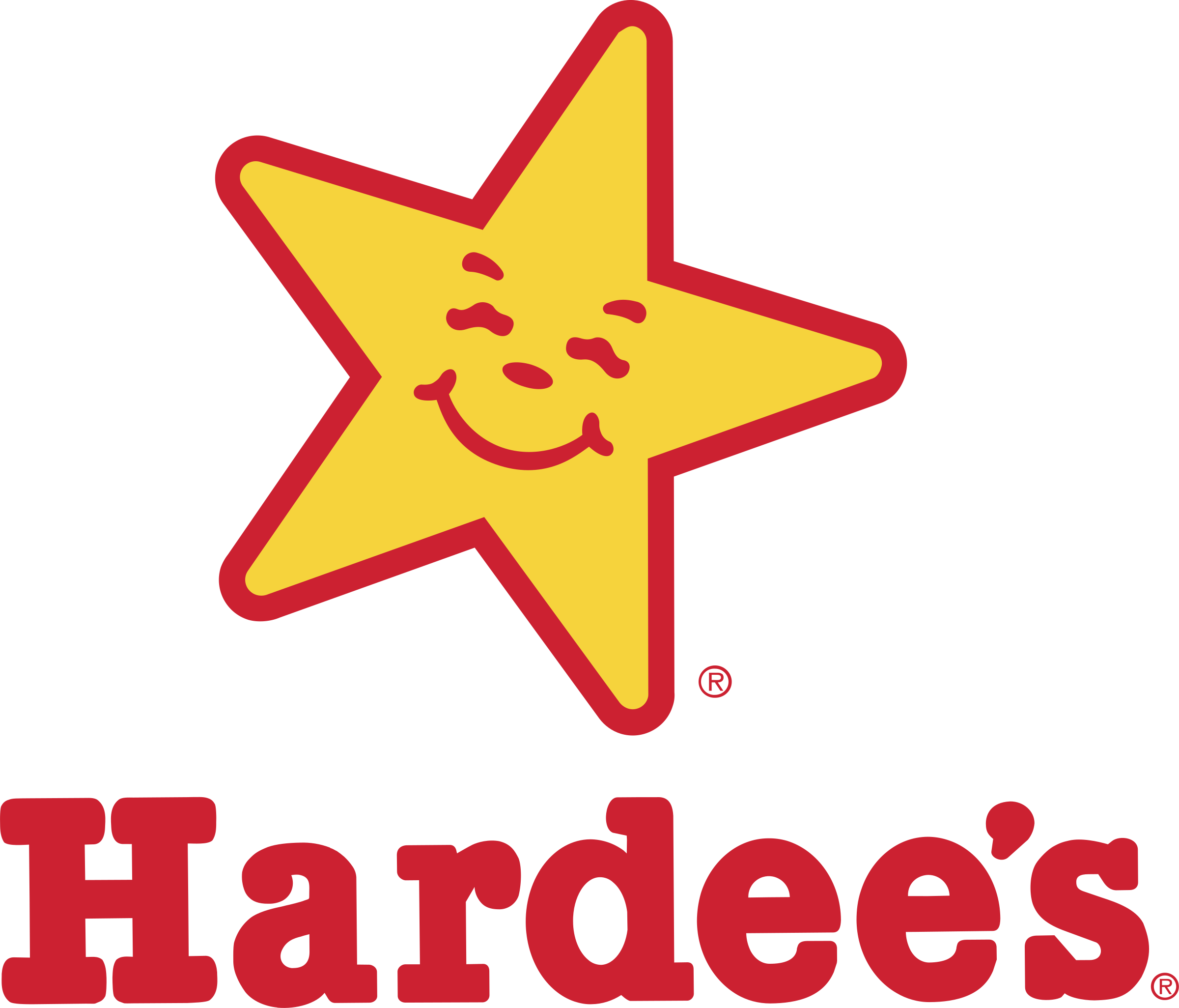 Hardees Restaurants 1 Logo Png Transparent - Logo Hardees Clipart (2400x2051), Png Download