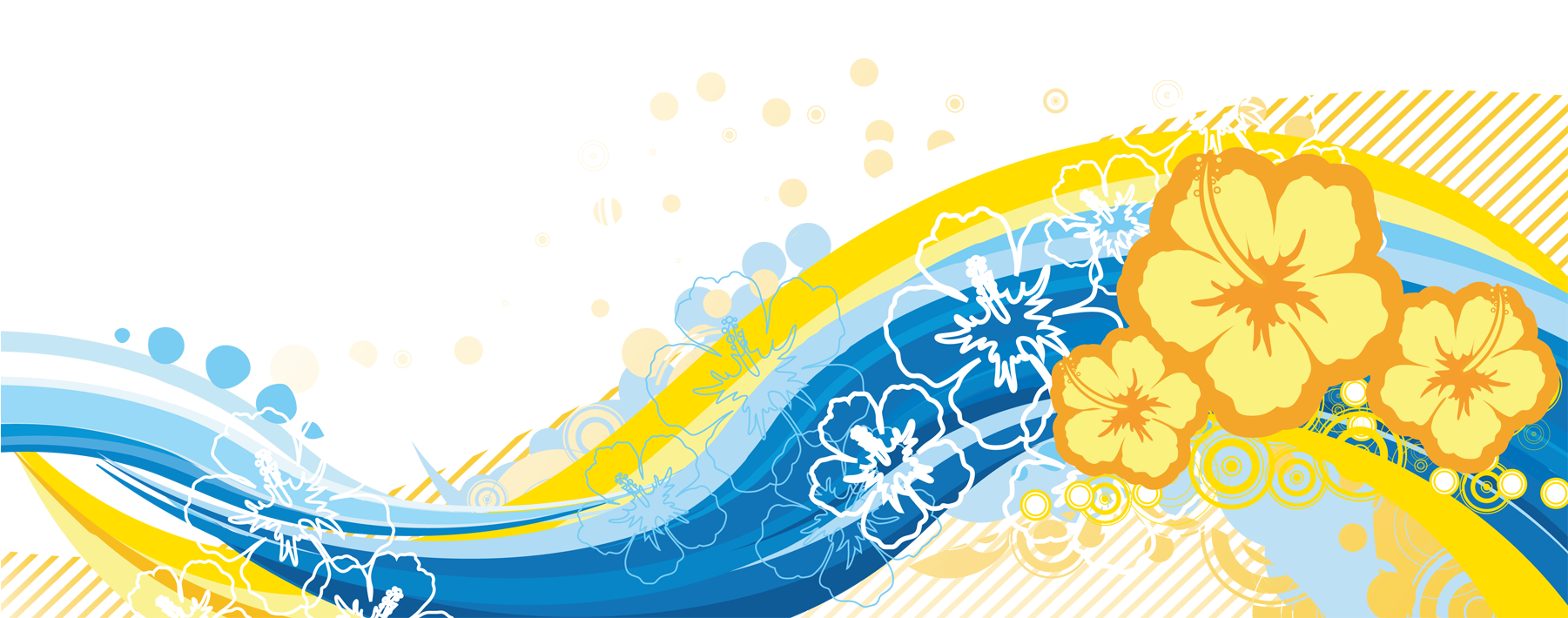 Tropical Swoosh - Wave Blue Yellow Png Clipart (1800x1200), Png Download