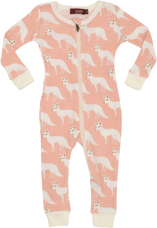 Download Pink Fox Zipper Transparent Background - Pajamas Clipart (536x781), Png Download