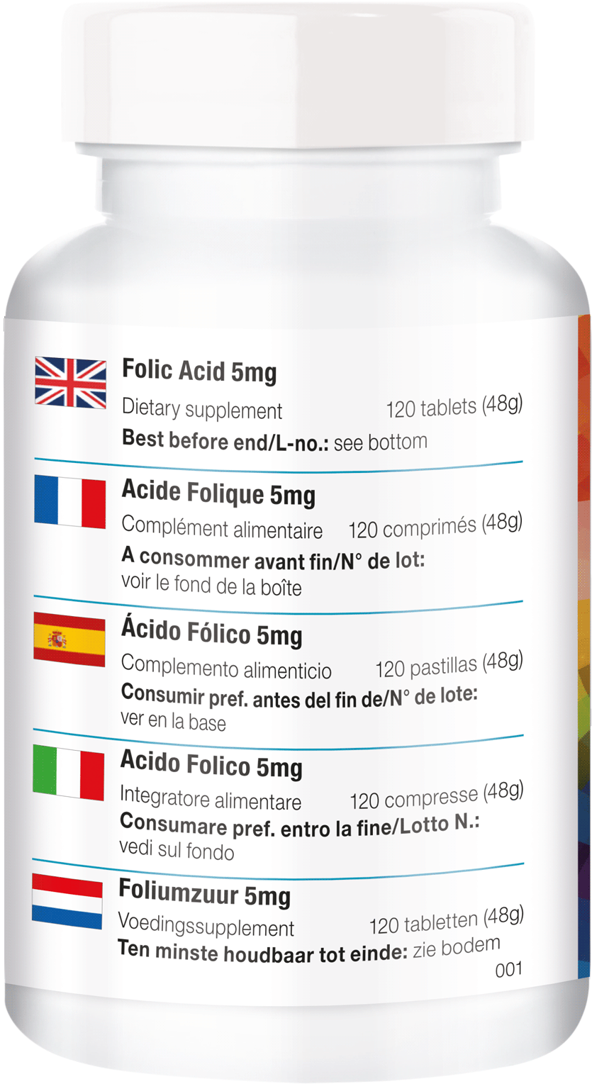 Folic Acid 5mg - Prescription Drug Clipart (1000x1641), Png Download