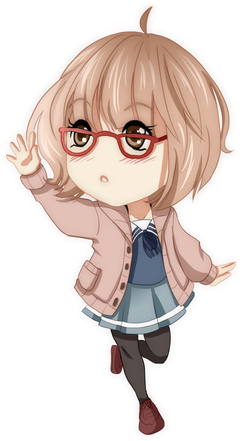 Mirai Kuriyama From Beyond The Boundary/kyokai No Kanata - Cartoon Clipart (640x982), Png Download