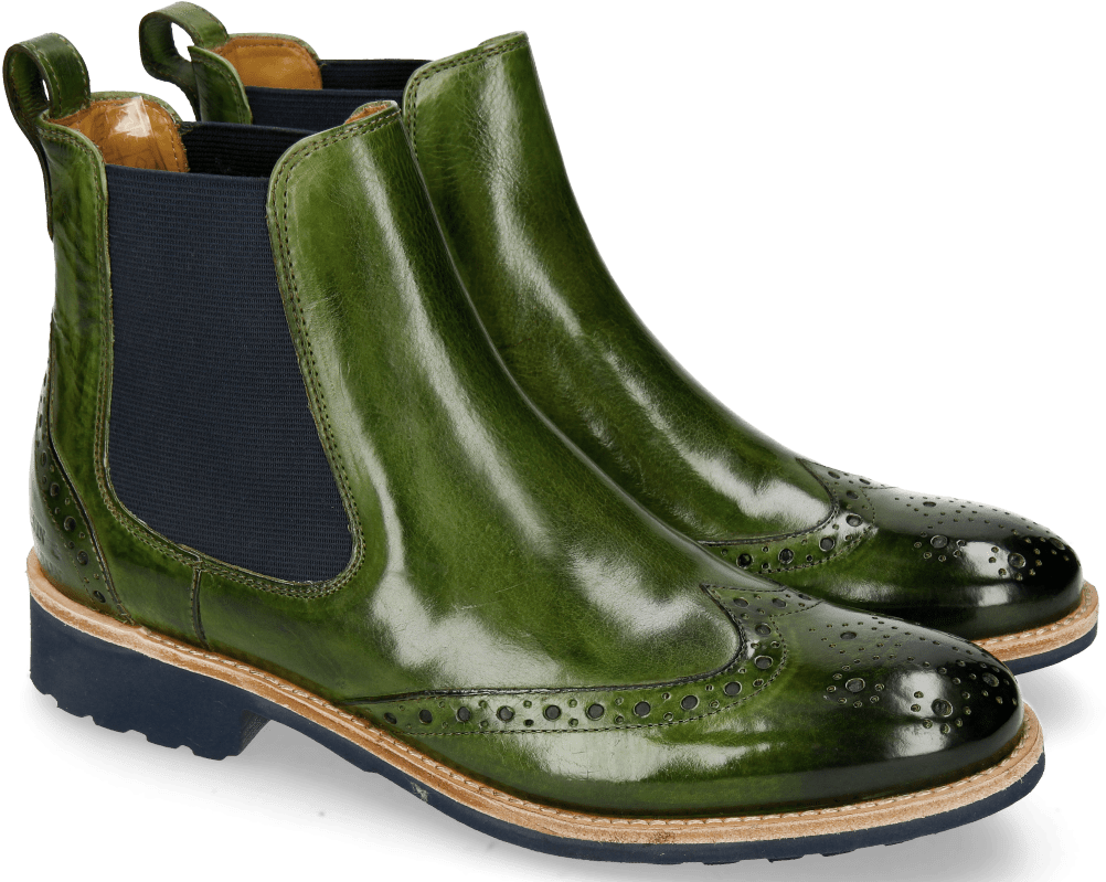 Amelie 5 Ultra Green Elastic Navy Ankle Boots - Chelsea Boot Clipart (1024x1024), Png Download