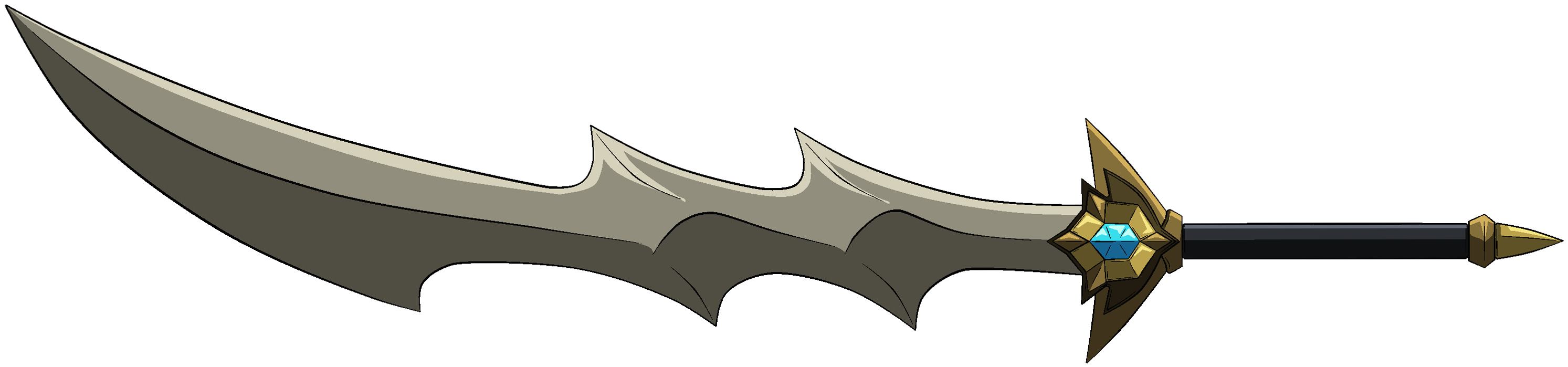 Fallgon / Lightning Sword Halbert - Bat Clipart (3173x773), Png Download