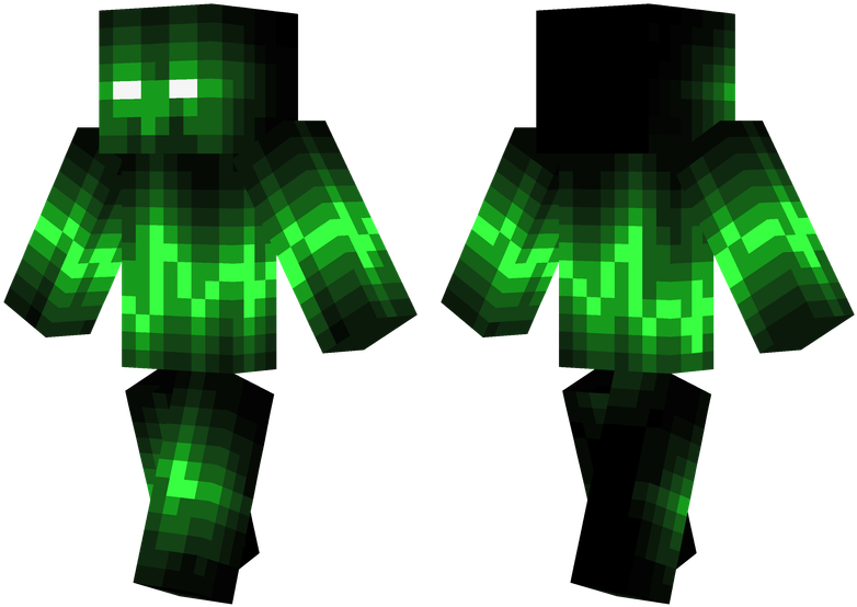 Green Wave - Minecraft Skins Cool Green Clipart (804x576), Png Download