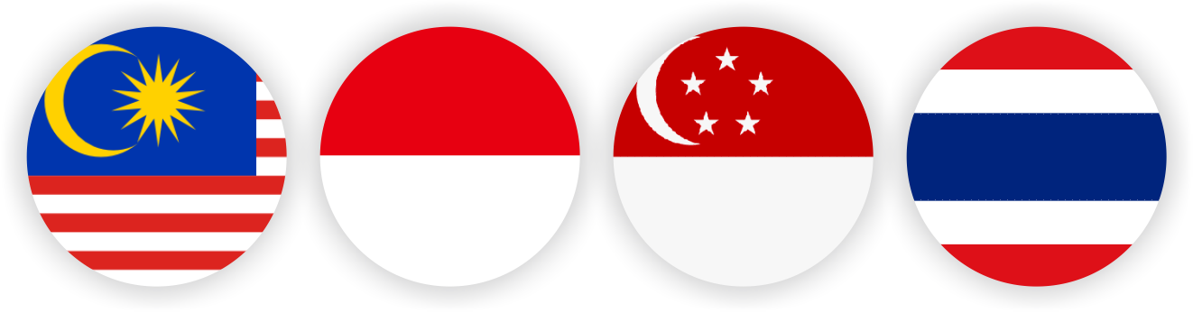 Bendera Thailand Png - Malaysia Thailand Indonesia Flag Clipart (1322x347), Png Download