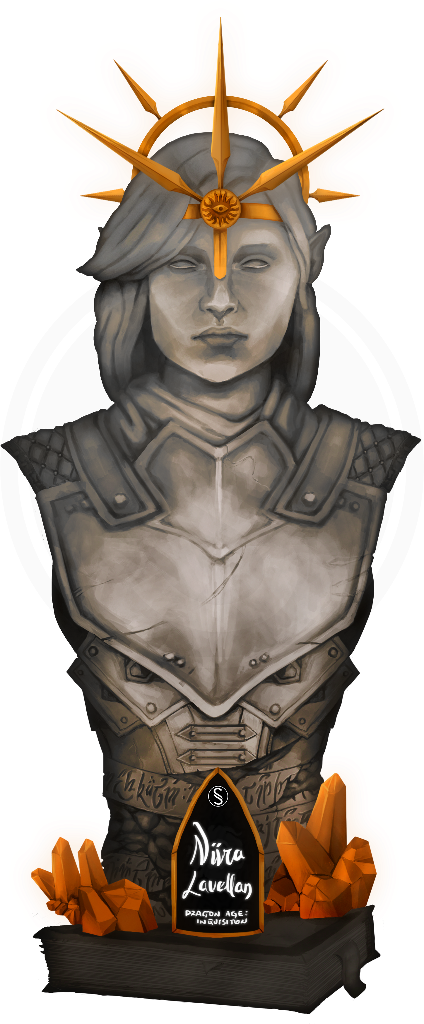 Fanworks[no Spoilers][oc] Digital Bust - Carving Clipart (2480x3508), Png Download