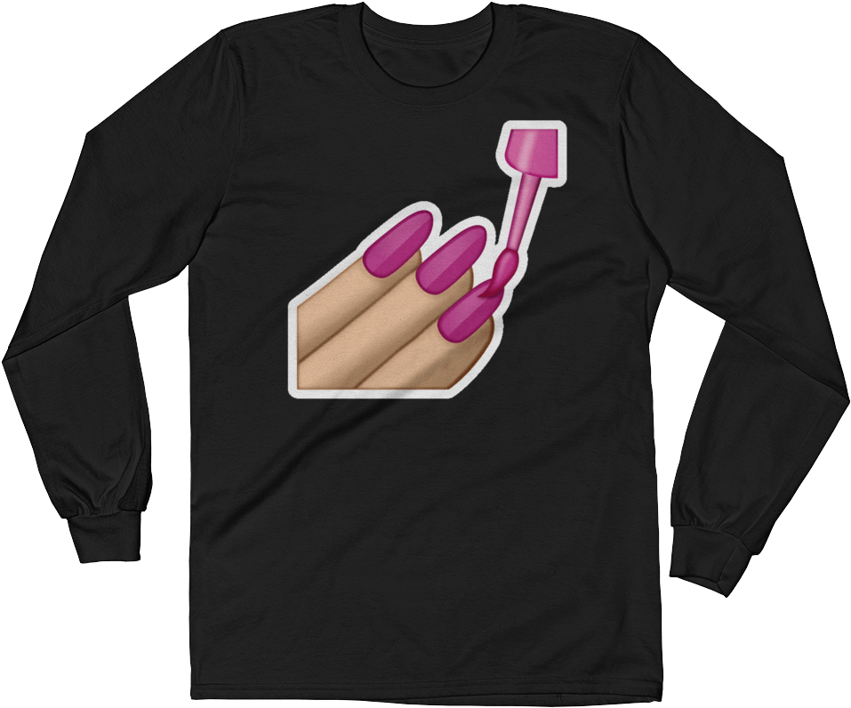 Men S Emoji Long Sleeve T Shirt Nail Polish Just Black - Dexter Gordon T Shirt Clipart (1000x1000), Png Download