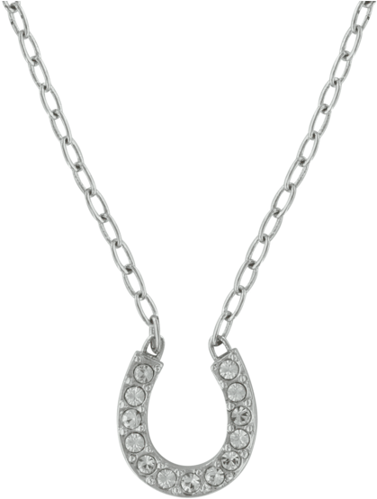 Montana Silversmiths Clear Rhinestone Horseshoe Necklace - Chain Clipart (600x600), Png Download