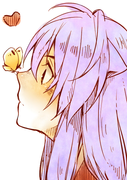 Inuyasha, Anime, And Kawaii Image - Girl With Butterfly On Nose Cartoon Clipart (480x640), Png Download