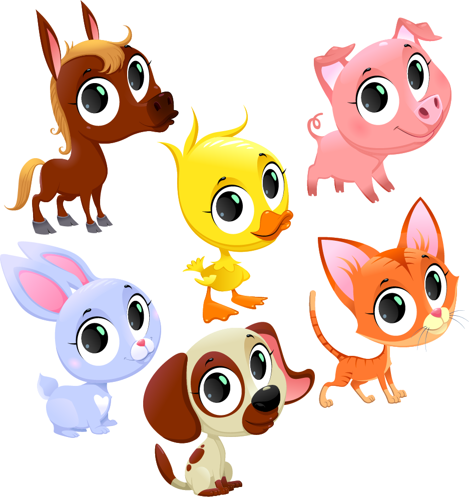 Cartoon Eyes Cute - Cute Animals As Cartoon Drawings Clipart (937x993), Png Download